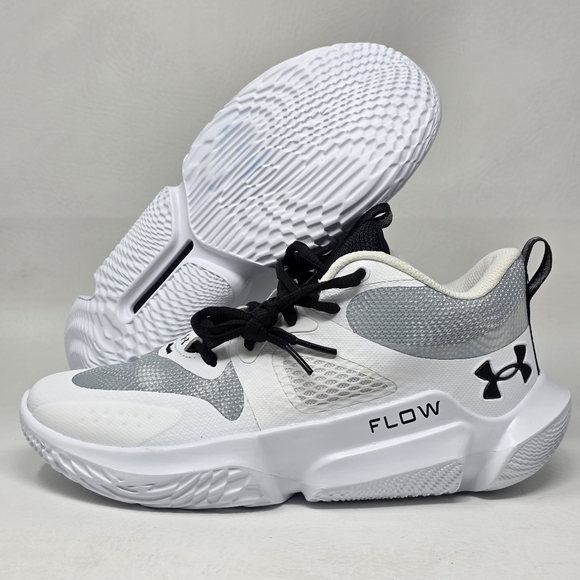 Under Armour Shoes - Under Armour Basketball Shoes Women's White/Gray 3025603-100 Size 8.5 Pre-owned